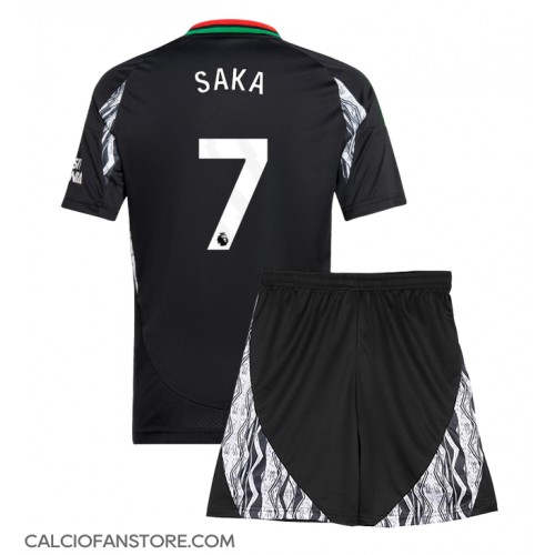 Maglia Calcio Arsenal Bukayo Saka #7 Seconda Divisa Bambino 2024-25 Manica Corta (+ pantaloncini)